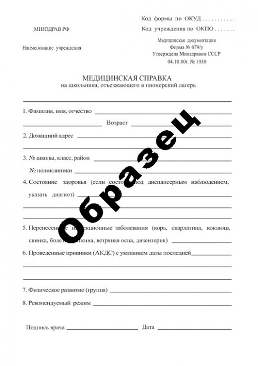 Получить справку в пионерский лагерь в Красноярске Справка в пионерский лагерь в Красноярске